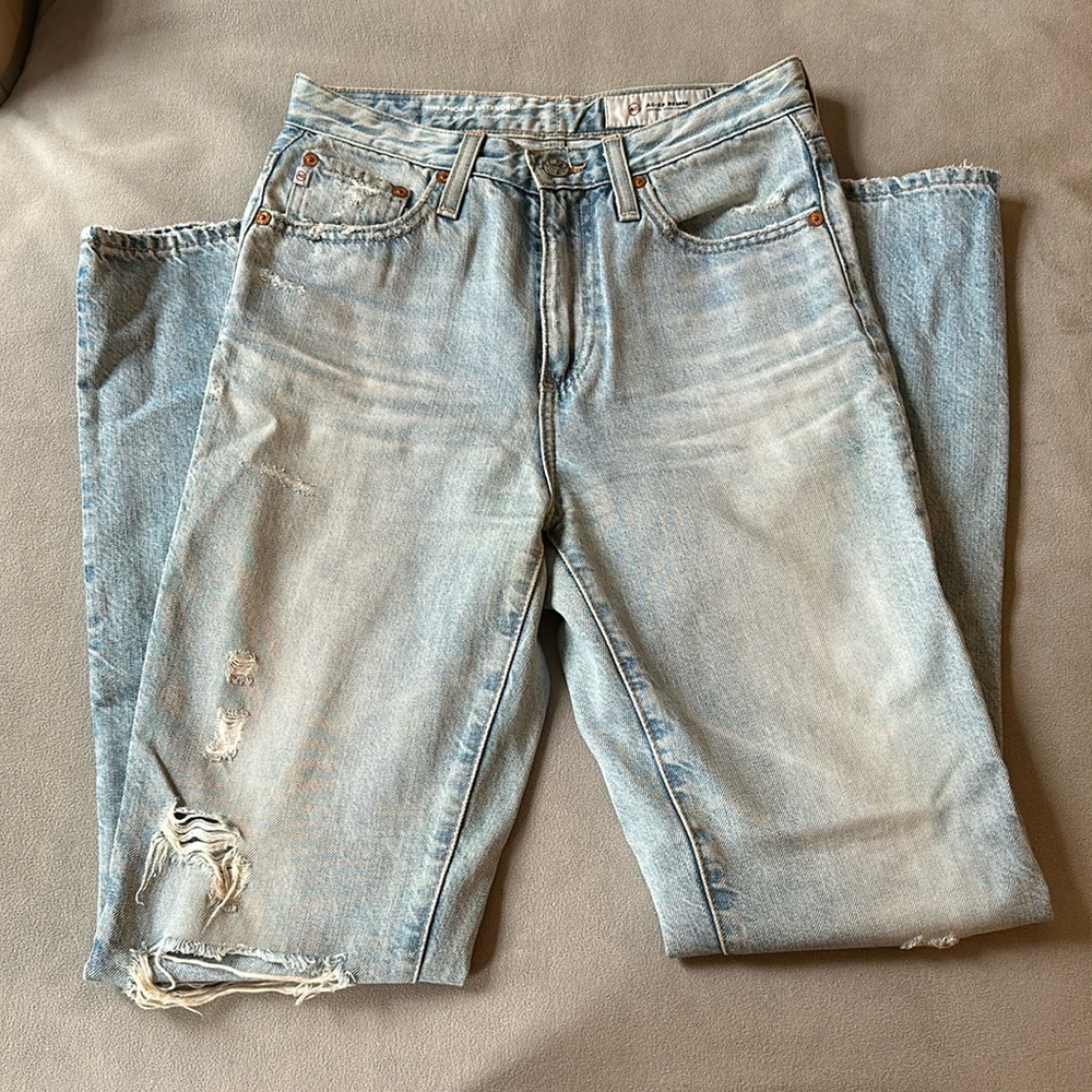 AG (AG-ED Denim) light wash high wasted denim